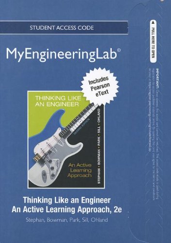 Beispielbild fr NEW MyEngineeringLab with Pearson eText -- Access Card -- for Thinking Like an Engineer: An Active Learning Approach zum Verkauf von BookHolders