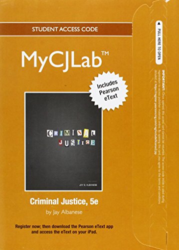 Imagen de archivo de NEW MyCJLab with Pearson eText -- Access Card -- for Criminal Justice a la venta por BookHolders