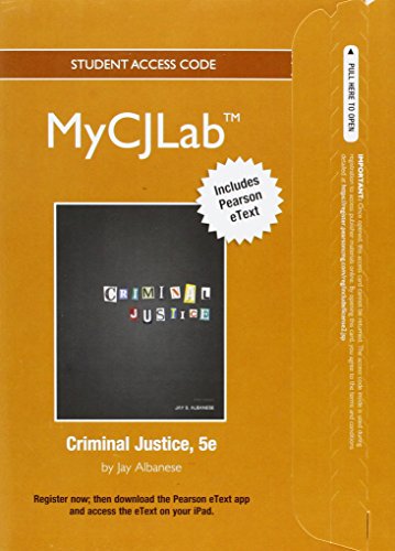 Stock image for NEW MyCJLab with Pearson eText -- Access Card -- for Criminal Justice for sale by BookHolders