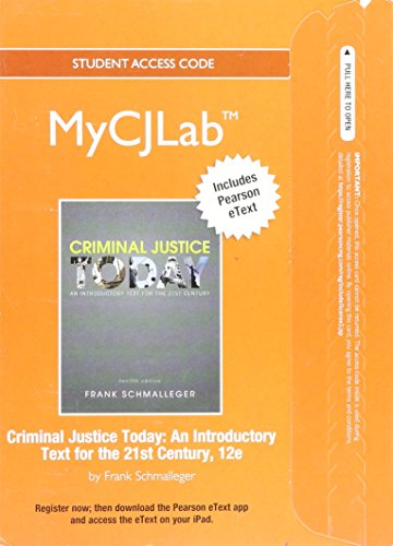 Imagen de archivo de New Mycjlab with Pearson Etext -- Access Card -- For Criminal Justice Today: An Introductory a la venta por Bulrushed Books