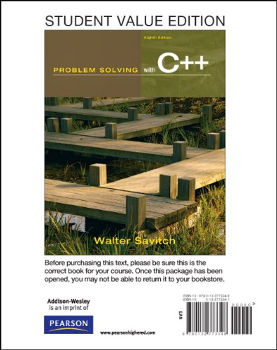 Problem Solving With C++ (9780132773348) by Savitch, Walter