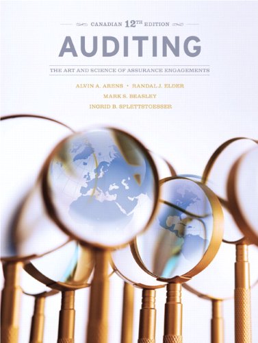 Beispielbild fr Auditing : The Art and Science of Assurance Engagements, Twelfth Canadian Edition zum Verkauf von Better World Books