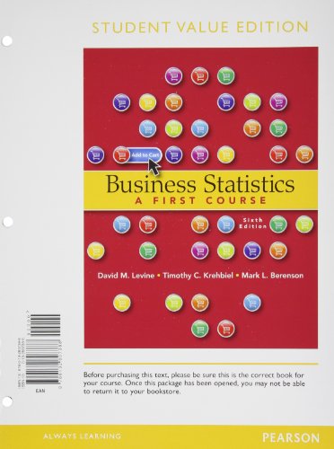 Imagen de archivo de Business Statistics: A First Course, Student Value Edition (6th Edition) a la venta por HPB-Red