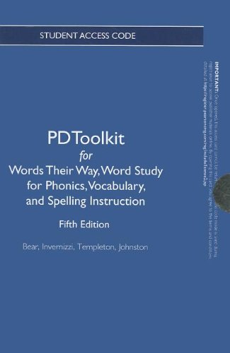 Renewal Access Code Card for Pdtoolkit for Words Their Way: Word Study for Phonics, Vocabulary and Spelling Instruction (Words Their Way Series) (9780132825368) by Bear, Donald R.; Invernizzi, Marcia R.; Templeton, Shane; Johnston, Francine R.