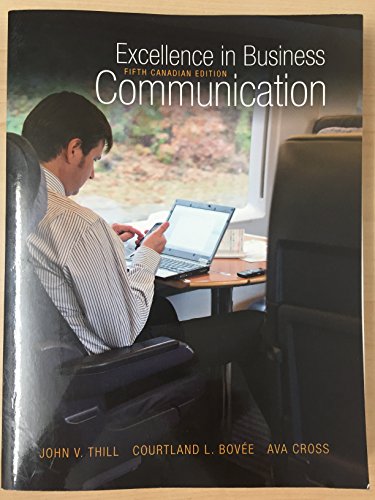 Stock image for Excellence in Business Communication, Fifth Canadian Edition (5th Edition) for sale by SecondSale