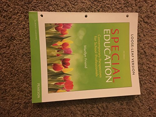 Beispielbild fr Special Education: Contemporary Perspectives for School Professionals, Loose-Leaf Version (4th Edition) zum Verkauf von HPB-Red