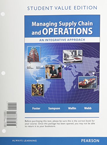 Beispielbild fr Managing Supply Chain and Operations, Student Value Edition zum Verkauf von HPB-Red