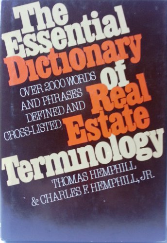Stock image for The Essential Dictionary of Real Estate Terminology for sale by dsmbooks