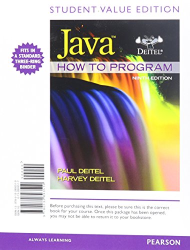 Java: How to Program (9780132893510) by Deitel, Paul; Deitel, Harvey