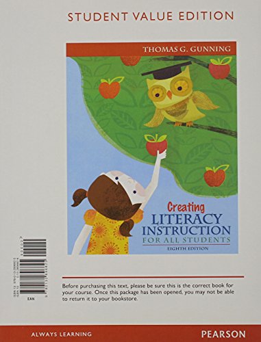 Beispielbild fr Creating Literacy Instruction for All Students, Student Value Edition (8th Edition) zum Verkauf von Cronus Books