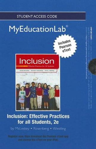 Beispielbild fr NEW MyEducationLab with Pearson eText -- Standalone Access Card -- for Inclusion: Effective Practices for all Students zum Verkauf von Revaluation Books