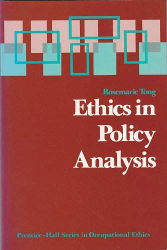 Imagen de archivo de Ethics in Policy Analysis a la venta por Better World Books