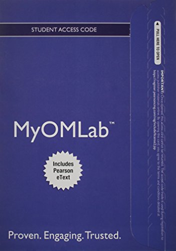 NEW MyLab Operations Management with Pearson eText -- Access Card -- for Operations Management (9780132912280) by Heizer, Jay; Render, Barry; Cook, Lori