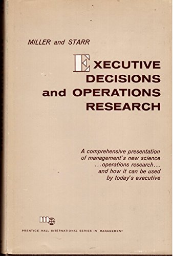 Beispielbild fr Executive Decision and Operations Research (Prentice-Hall international series in management) zum Verkauf von Wonder Book