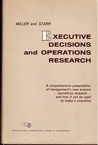 Imagen de archivo de Executive Decision and Operations Research (Prentice-Hall international series in management) a la venta por Wonder Book