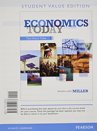 Imagen de archivo de Economics Today: The Macro View, Student Value Edition (17th Edition) a la venta por Jenson Books Inc