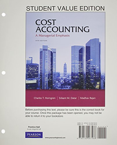 9780132951890: Cost Accounting, Student Value Edition / MyAccountingLab with Pearson eText Access Card (14th Edition)