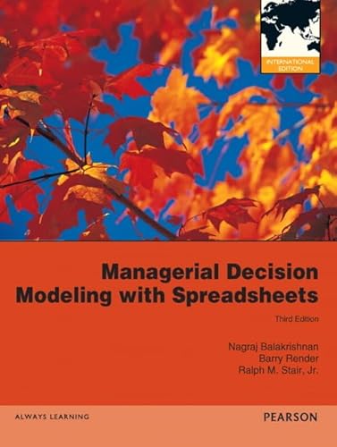 Immagine dell'editore per Managerial Decision Modeling with Spreadsheets venduto da Phatpocket Limited