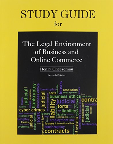 Stock image for Study Guide for Legal Environment of Business and Online Commerce for sale by ThriftBooks-Atlanta