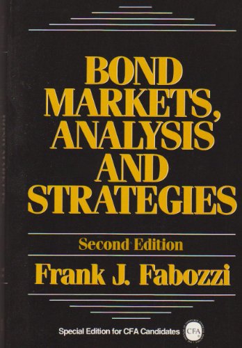 Imagen de archivo de Bond markets, analysis and strategies a la venta por 2Vbooks