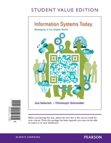 Beispielbild fr Information Systems Today: Managing in the Digital World zum Verkauf von HPB-Red