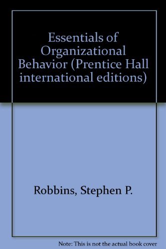 Beispielbild fr Essentials of Organizational Behavior (Prentice Hall international editions) zum Verkauf von AwesomeBooks