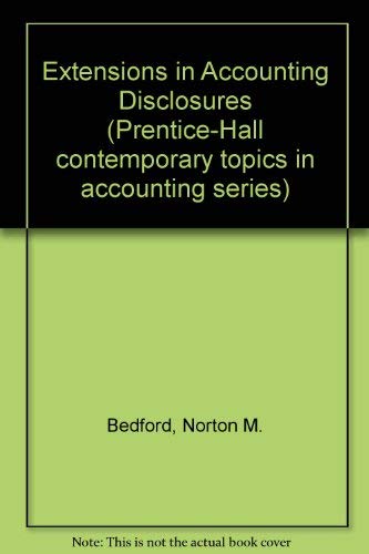 9780132980838: Extensions in accounting disclosure (Contemporary topics in accounting series)