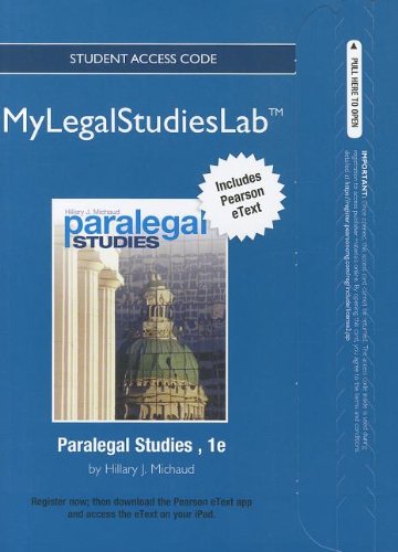 9780132988971: New Mylegalstudieslab and Virtual Law Office Experience with Pearson Etext -- Access Card -- For Paralegal Studies