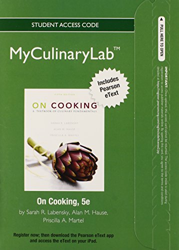 9780132989145: 2012 MyLab Culinary with Pearson eText -- Access Card -- for On Cooking: A Textbook of Culinary Fundamentals
