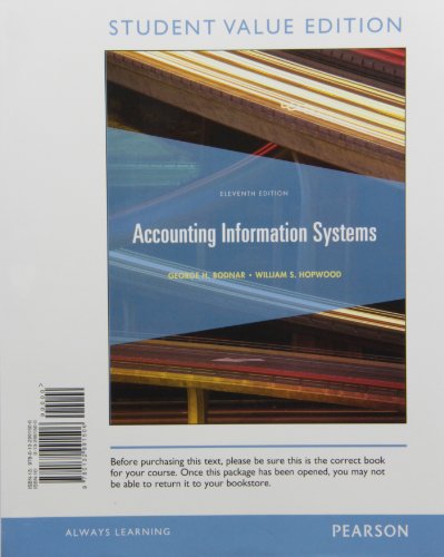 Stock image for Accounting Information Systems, Student Value Edition for sale by Better World Books