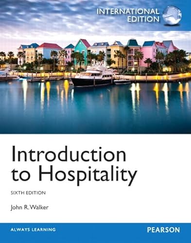 Beispielbild fr Introduction to Hospitality zum Verkauf von Kimmies Collection