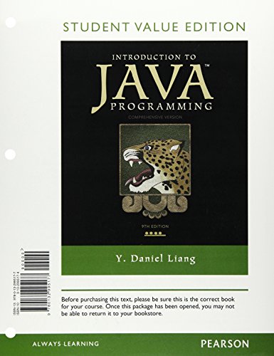 Introduction to Java Programming (9780132995177) by Liang, Y. Daniel