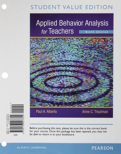 Beispielbild fr Applied Behavior Analysis for Teachers, Student Value Edition (9th Edition) zum Verkauf von SecondSale