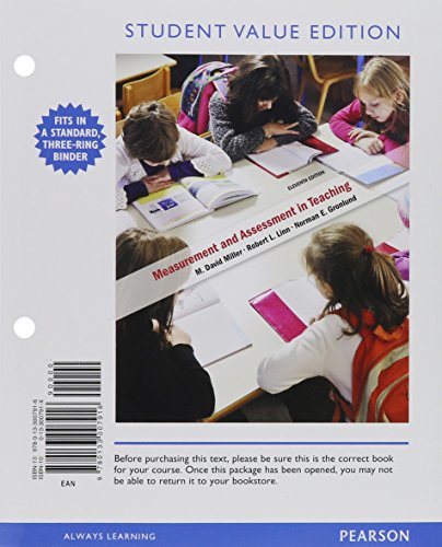 Beispielbild fr Measurement and Assessment in Teaching, Student Value Edition (11th Edition) zum Verkauf von Iridium_Books