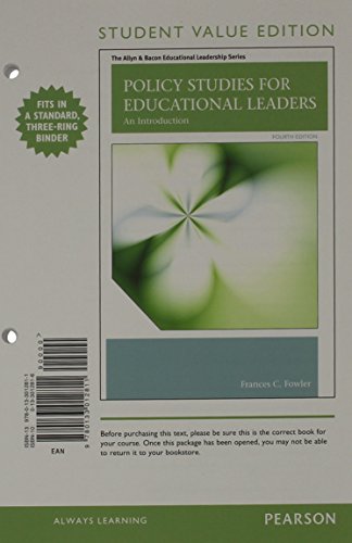 9780133012811: Policy Studies for Educational Leaders: An Introduction