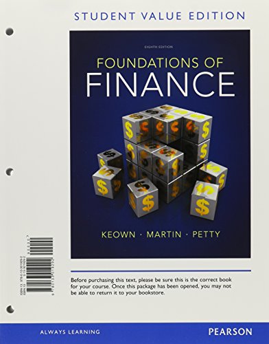 Imagen de archivo de Foundantions of Finance a la venta por BookHolders