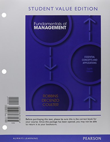 9780133035667: Fundamentals of Management, Student Value Edition with Student Access Code: Essential Concepts and Applications