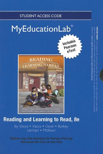 Stock image for NEW MyEducationLab with Pearson eText -- Standalone Access Card -- for Reading and Learning to Read (myeducationlab (Access Codes)) [Paperback] Vacca, Jo Anne L. for sale by Broad Street Books