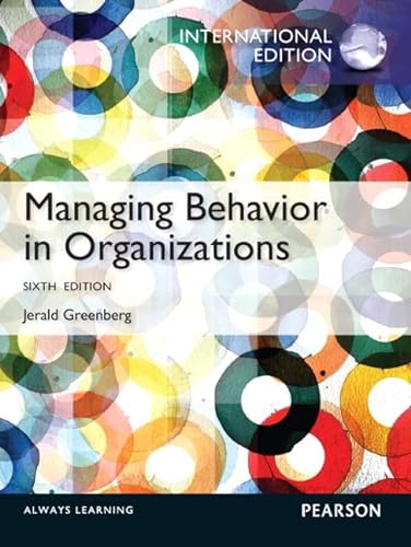 Stock image for Managing Behavior in Organizations for sale by Mr. Bookman