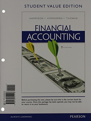 Beispielbild fr Financial Accounting, Student Value Edition Plus NEW MyAccountingLab with eText (9th Edition) zum Verkauf von Revaluation Books