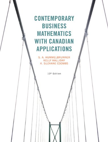 Stock image for Contemporary Business Mathematics with Canadian Applications (10th Edition) for sale by ThriftBooks-Atlanta
