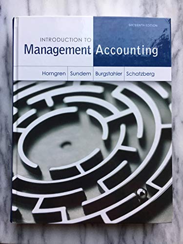 Beispielbild fr Introduction to Management Accounting zum Verkauf von Better World Books
