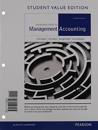 Beispielbild fr Introduction to Management Accounting, Student Value Edition Plus NEW MyLab Accounting with Pearson eText -- Access Card Package zum Verkauf von SecondSale