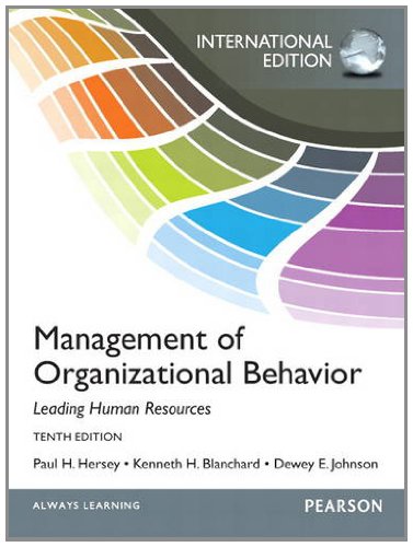 Stock image for Management of Organizational Behavior : International Edition for sale by Better World Books Ltd