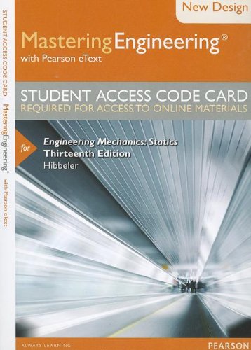 Engineering Mechanics: Statics Student Access Code Card (Mastering Engineering) (9780133083187) by Hibbeler, Russell C