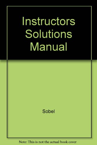 9780133117059: Instructors Solutions Manual