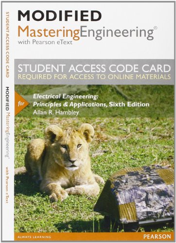 Beispielbild fr Modified MasteringEngineering with Pearson eText -- Access Card -- for Electrical Engineering: Principles & Applications zum Verkauf von BookHolders