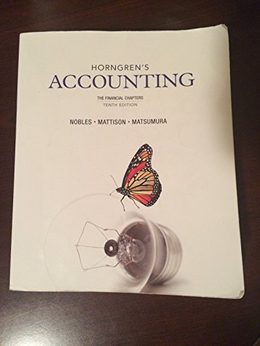 Imagen de archivo de Horngren's Accounting, The Financial Chapters (10th Edition) a la venta por Irish Booksellers