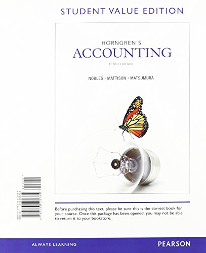 9780133125764: Horngren's Accounting