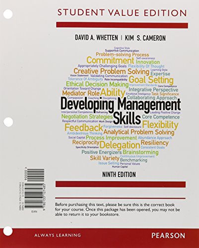Imagen de archivo de Developing Management Skills a la venta por HPB-Red